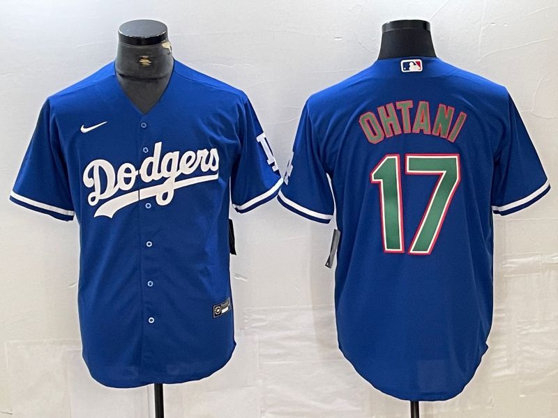 Men Los Angeles Dodgers #17 Ohtani Blue Nike Game MLB Jersey style 21->los angeles dodgers->MLB Jersey